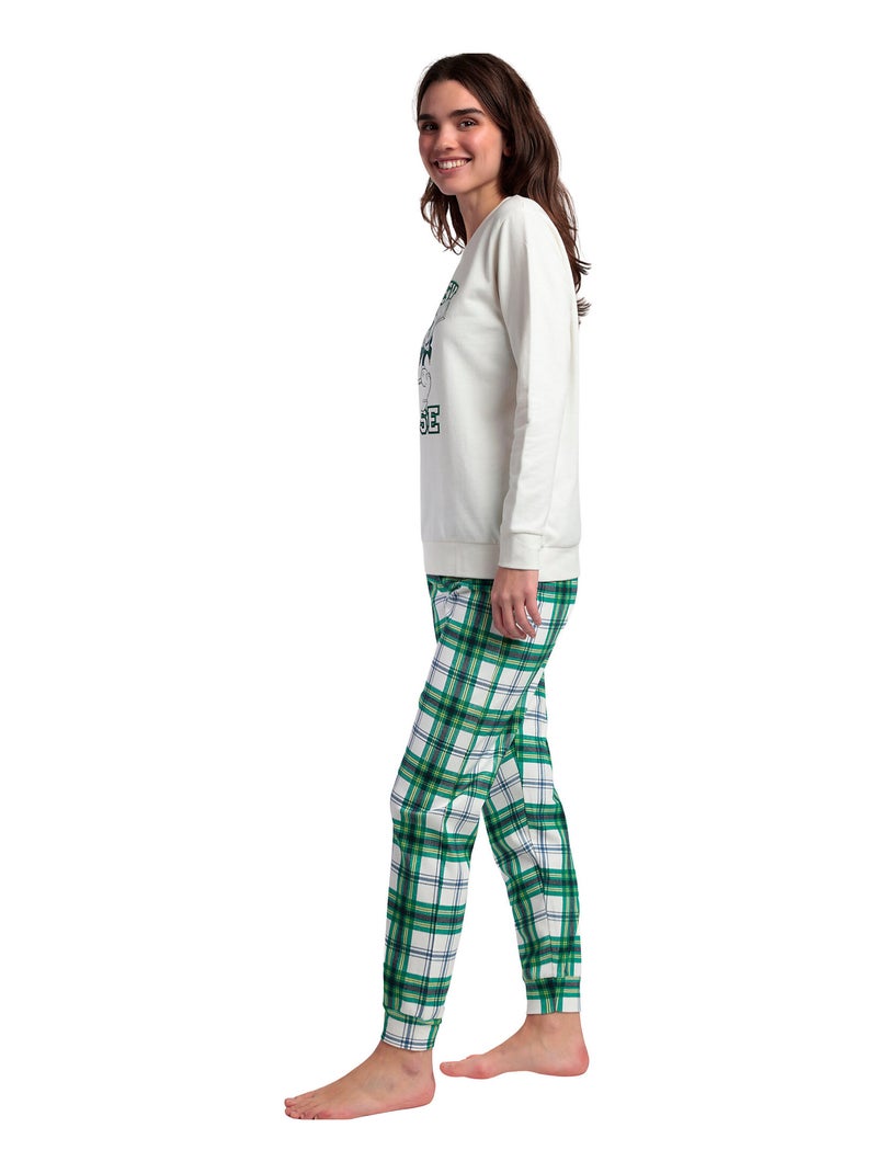 Pyjama pantalon top manches longues Ski Mouse Disney Ecru - Kiabi