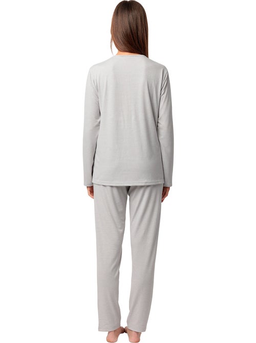 Pyjama pantalon top manches longues Sleep Is My Superpower - Kiabi