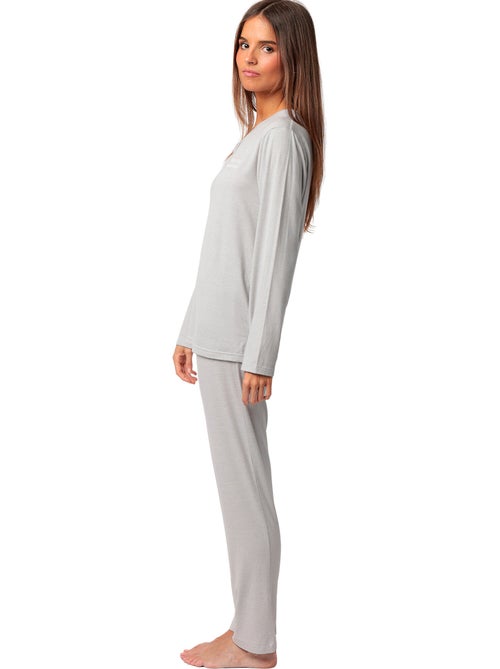 Pyjama pantalon top manches longues Sleep Is My Superpower - Kiabi