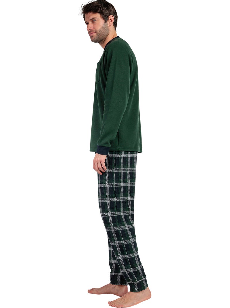 Pyjama pantalon top manches longues Smeraldo Vert - Kiabi