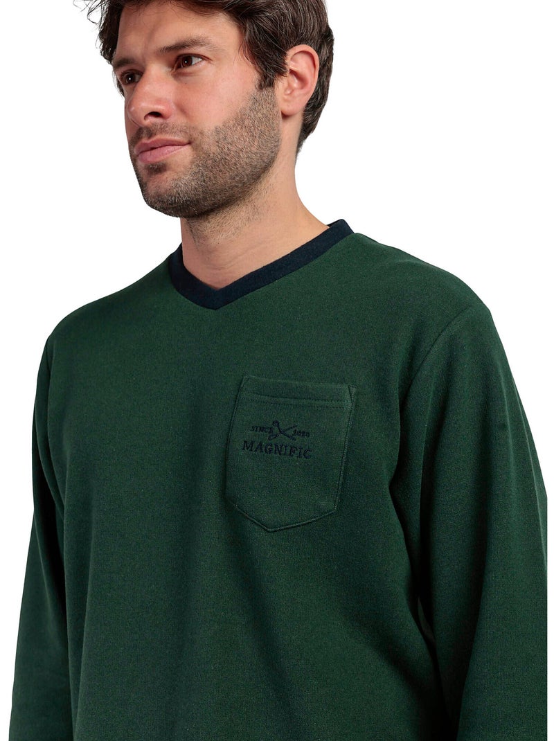 Pyjama pantalon top manches longues Smeraldo Vert - Kiabi