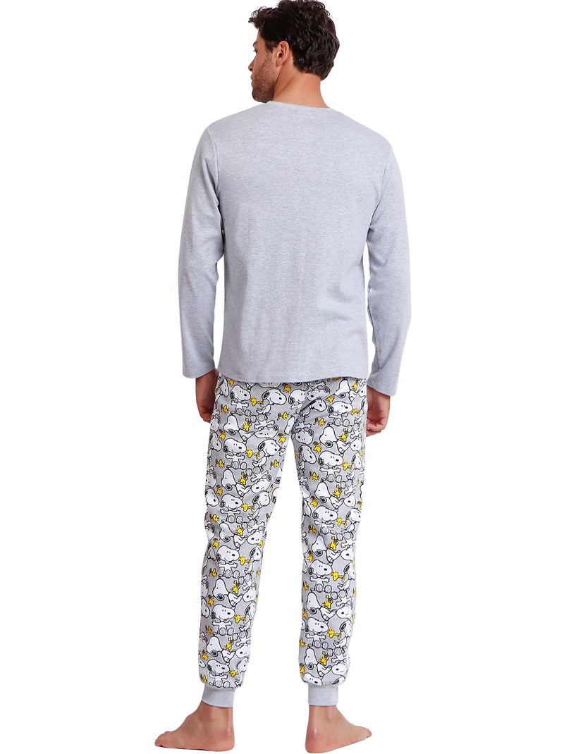 Pyjama pantalon top manches longues Snoopy Funny Peanuts Gris - Kiabi