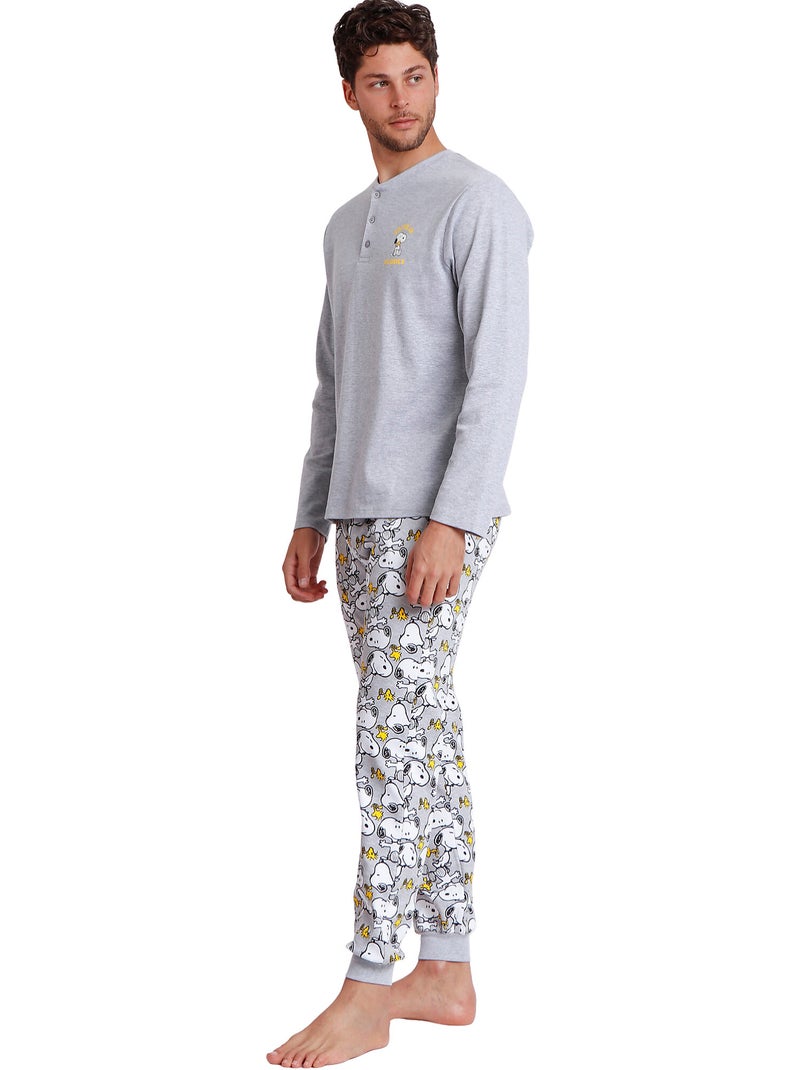 Pyjama pantalon top manches longues Snoopy Funny Peanuts Gris - Kiabi