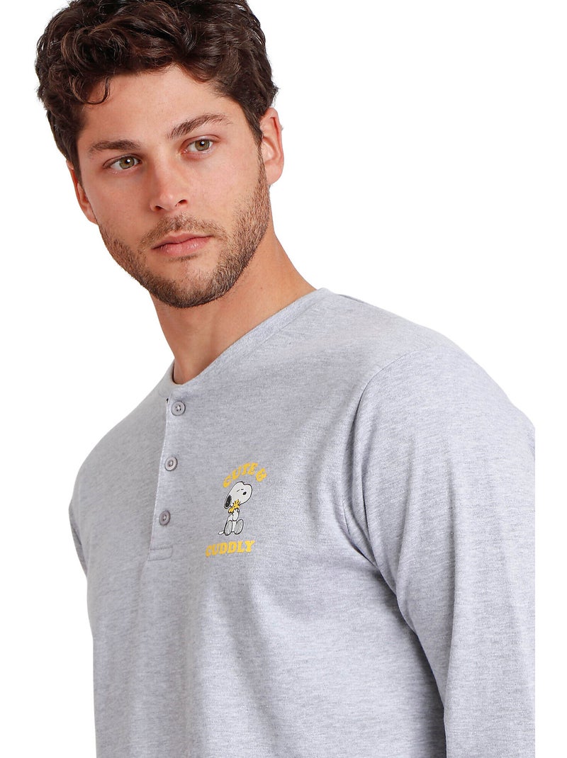 Pyjama pantalon top manches longues Snoopy Funny Peanuts Gris - Kiabi