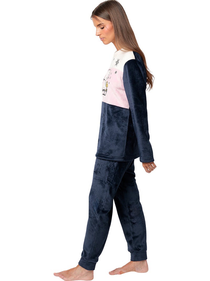 Pyjama pantalon top manches longues Snow Drift Peanuts Bleu - Kiabi