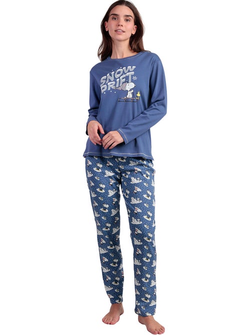 Pyjama pantalon top manches longues Snow Drift Peanuts - Kiabi Pyjama pantalon top manches longues Snow Drift Peanuts - Kiabi