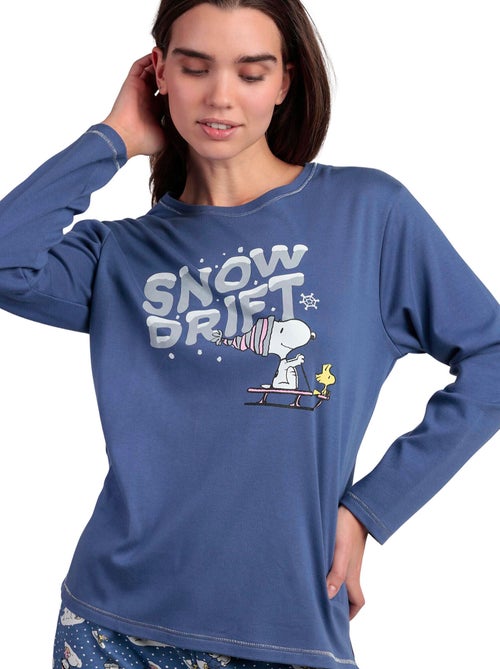 Pyjama pantalon top manches longues Snow Drift Peanuts - Kiabi Pyjama pantalon top manches longues Snow Drift Peanuts - Kiabi