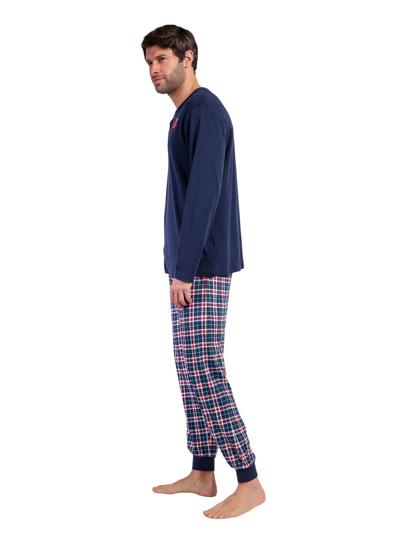 Pyjama pantalon top manches longues Snow Peanuts Bleu marine - Kiabi