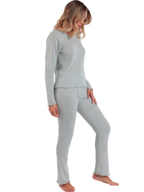 Pyjama pantalon top manches longues Soft Canale - Kiabi Pyjama pantalon top manches longues Soft Canale - Kiabi