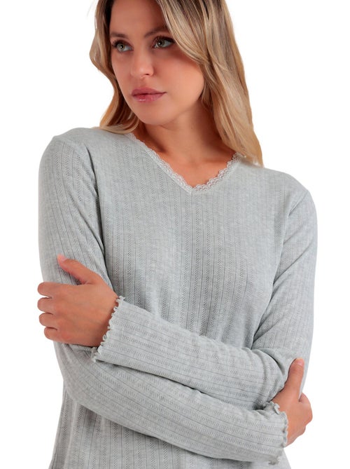 Pyjama pantalon top manches longues Soft Canale - Kiabi Pyjama pantalon top manches longues Soft Canale - Kiabi