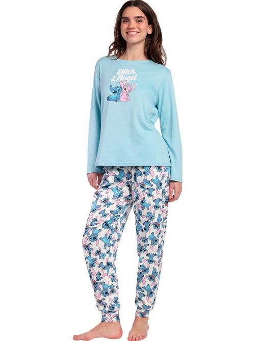 Pyjama pantalon top manches longues Stitch And Angel Disney - Kiabi