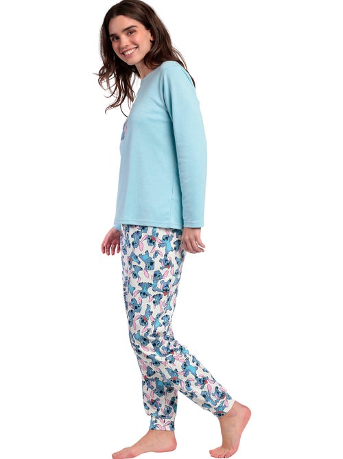 Pyjama pantalon top manches longues Stitch And Angel Disney - Kiabi