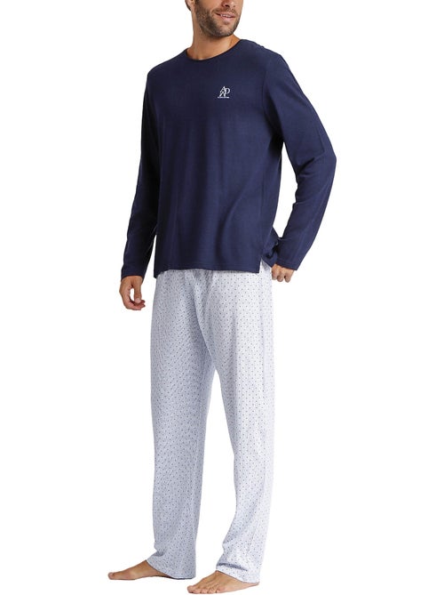 Pyjama pantalon top manches longues Stripes And Dots - Kiabi Pyjama pantalon top manches longues Stripes And Dots - Kiabi