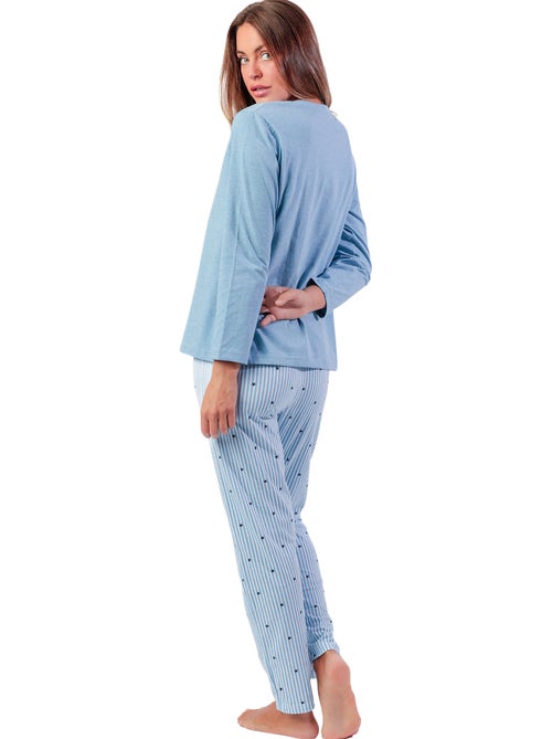 Pyjama pantalon top manches longues stripes and stars - Kiabi Pyjama pantalon top manches longues stripes and stars - Kiabi