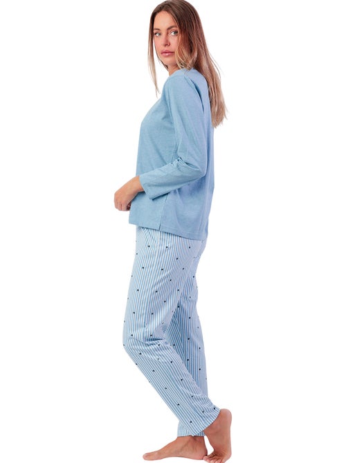 Pyjama pantalon top manches longues stripes and stars - Kiabi Pyjama pantalon top manches longues stripes and stars - Kiabi