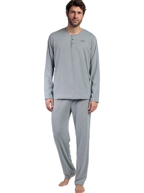 Pyjama pantalon top manches longues Supersoft - Kiabi Pyjama pantalon top manches longues Supersoft - Kiabi