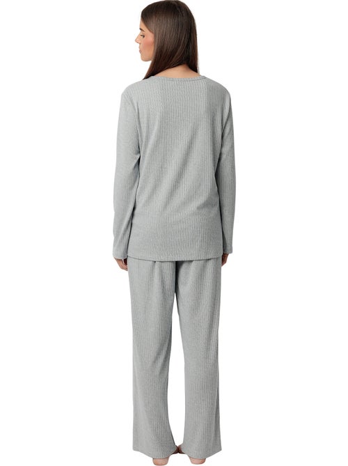 Pyjama pantalon top manches longues Supersoft - Kiabi