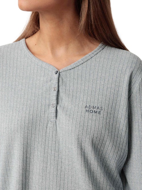 Pyjama pantalon top manches longues Supersoft - Kiabi