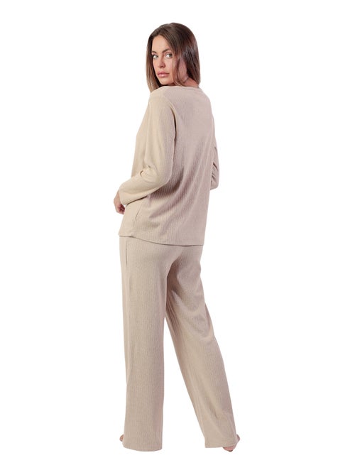 Pyjama pantalon top manches longues Supersoft - Kiabi