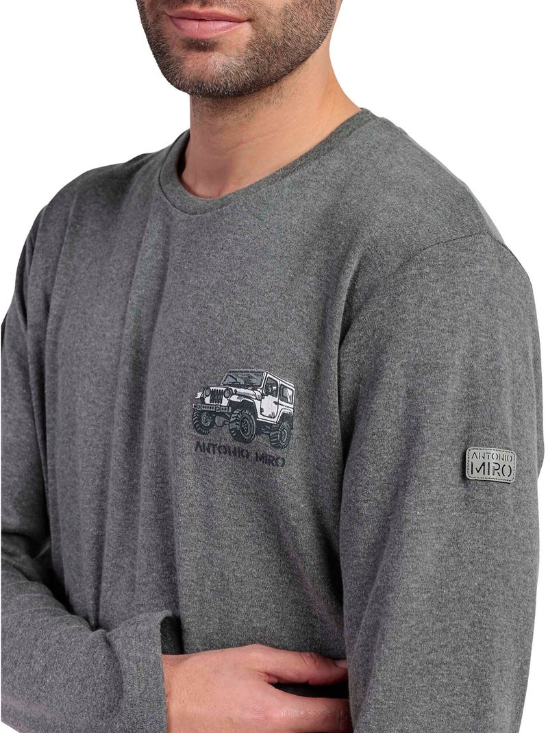 Pyjama pantalon top manches longues Suv Antonio Miro Gris - Kiabi