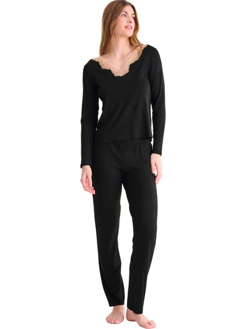 Pyjama pantalon top manches longues tania - Kiabi Pyjama pantalon top manches longues tania - Kiabi