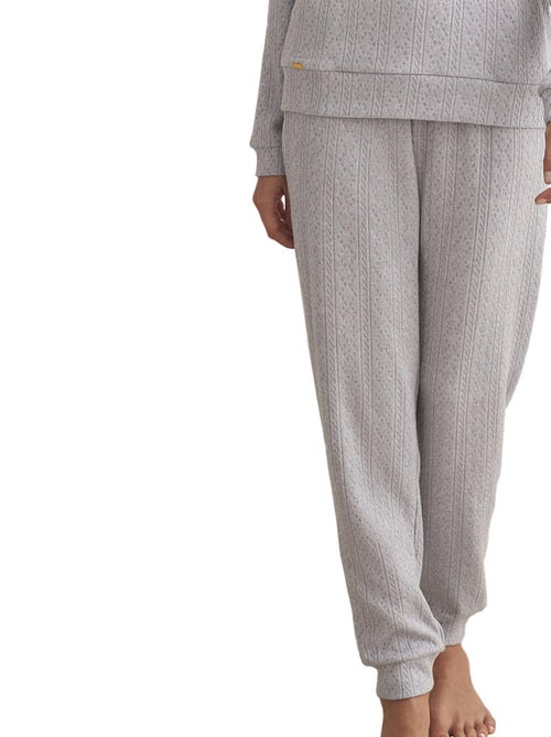 Pyjama pantalon top manches longues TEXTURAS - Kiabi Pyjama pantalon top manches longues TEXTURAS - Kiabi