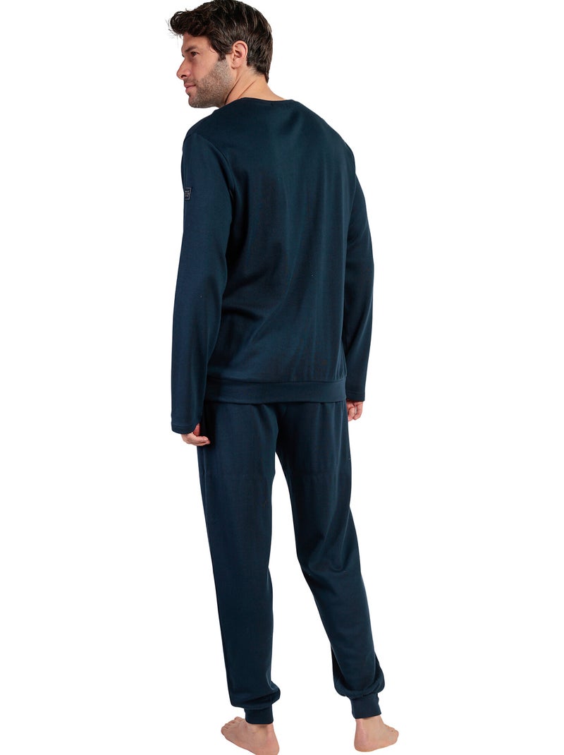 Pyjama pantalon top manches longues The Way You See Bleu marine - Kiabi