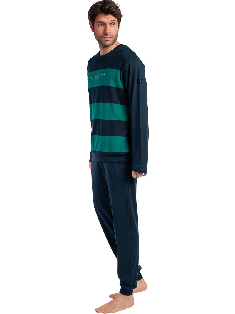 Pyjama pantalon top manches longues The Way You See Bleu marine - Kiabi