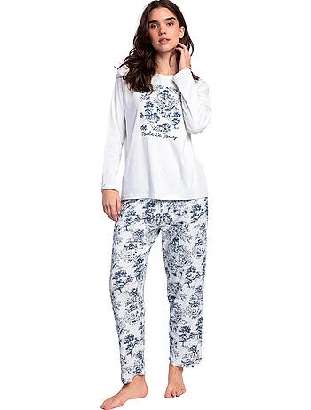 Pyjama pantalon top manches longues Toile De Jouy