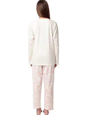Pyjama pantalon top manches longues Toile De Jouy