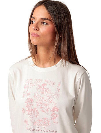 Pyjama pantalon top manches longues Toile De Jouy