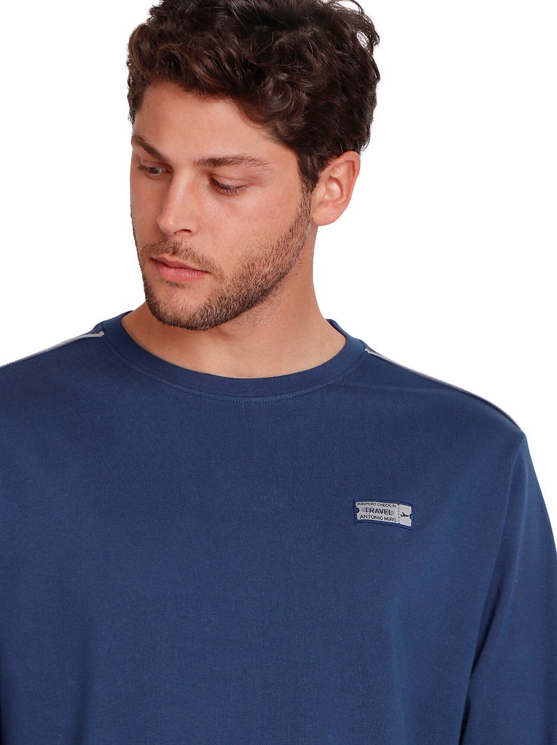 Pyjama pantalon top manches longues Travel24 Antonio Miro Bleu marine - Kiabi