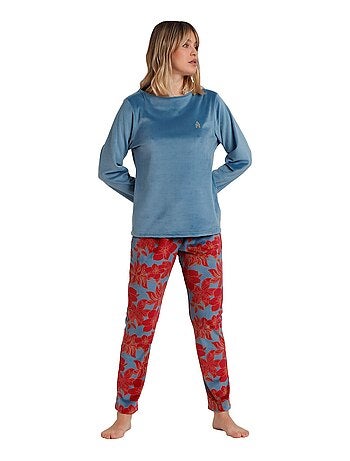 Pyjama pantalon top manches longues Velours Calentito Luxury