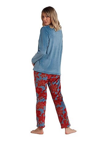 Pyjama pantalon top manches longues Velours Calentito Luxury