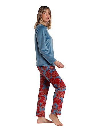 Pyjama pantalon top manches longues Velours Calentito Luxury