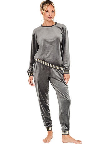 Pyjama pantalon top manches longues velvet glow