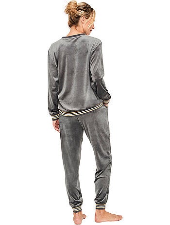 Pyjama pantalon top manches longues velvet glow