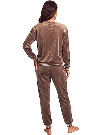 Pyjama pantalon top manches longues velvet glow