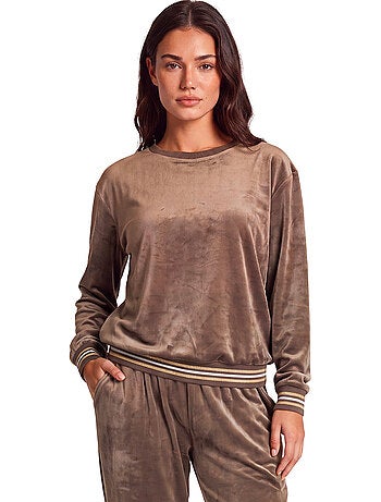 Pyjama pantalon top manches longues velvet glow