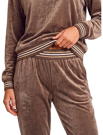 Pyjama pantalon top manches longues velvet glow