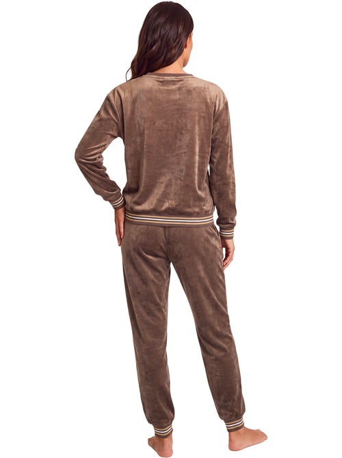 Pyjama pantalon top manches longues velvet glow - Kiabi Pyjama pantalon top manches longues velvet glow - Kiabi