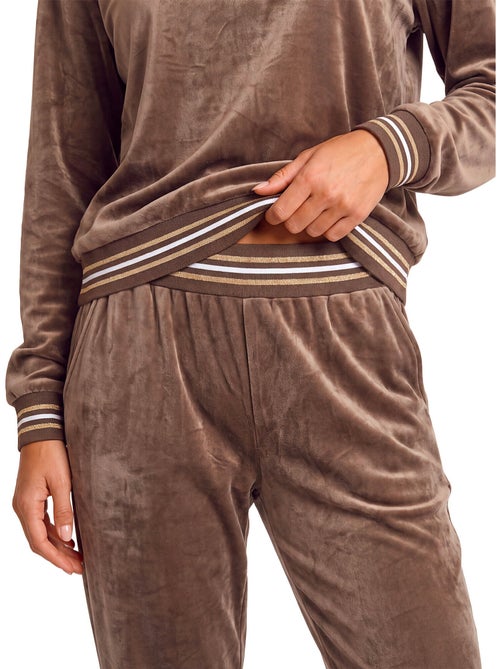Pyjama pantalon top manches longues velvet glow - Kiabi Pyjama pantalon top manches longues velvet glow - Kiabi