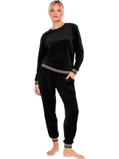 Pyjama pantalon top manches longues velvet glow - Kiabi Pyjama pantalon top manches longues velvet glow - Kiabi