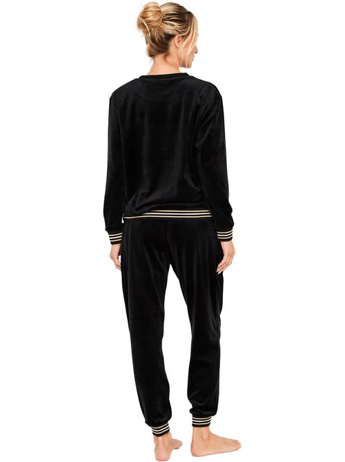 Pyjama pantalon top manches longues velvet glow - Kiabi Pyjama pantalon top manches longues velvet glow - Kiabi