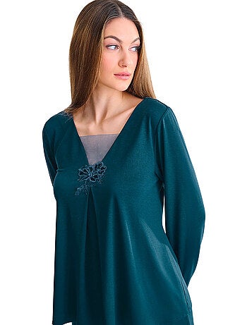 Pyjama pantalon top manches longues velvet luxe