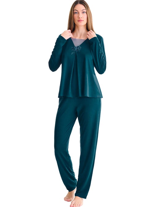Pyjama pantalon top manches longues velvet luxe - Kiabi Pyjama pantalon top manches longues velvet luxe - Kiabi