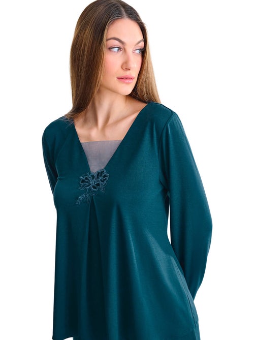 Pyjama pantalon top manches longues velvet luxe - Kiabi Pyjama pantalon top manches longues velvet luxe - Kiabi