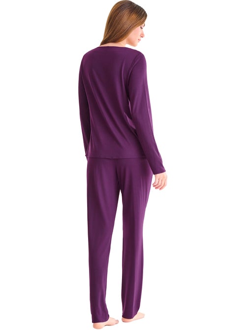 Pyjama pantalon top manches longues velvet luxe - Kiabi Pyjama pantalon top manches longues velvet luxe - Kiabi