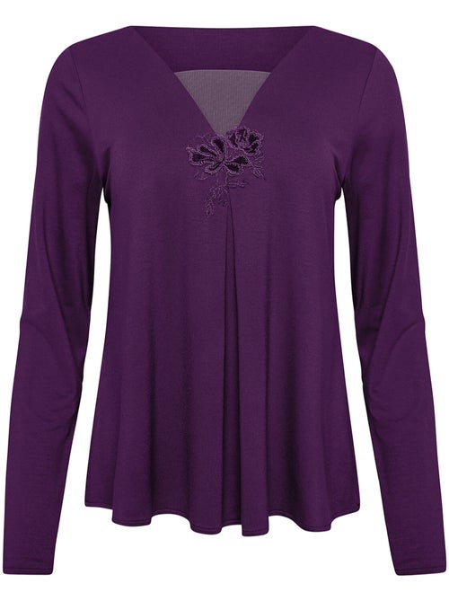 Pyjama pantalon top manches longues velvet luxe - Kiabi Pyjama pantalon top manches longues velvet luxe - Kiabi