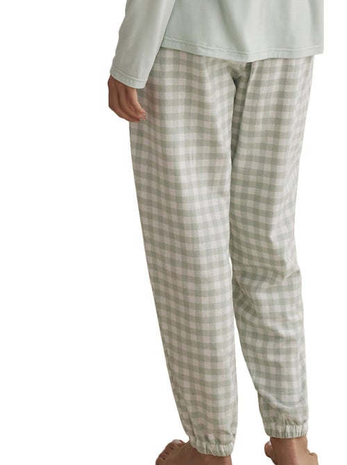Pyjama pantalon top manches longues VICHYP91 - Kiabi Pyjama pantalon top manches longues VICHYP91 - Kiabi